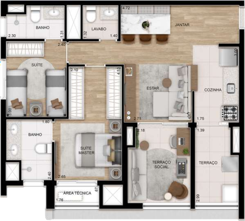 Apartamento, 2 quartos, 80 m² - Foto 34