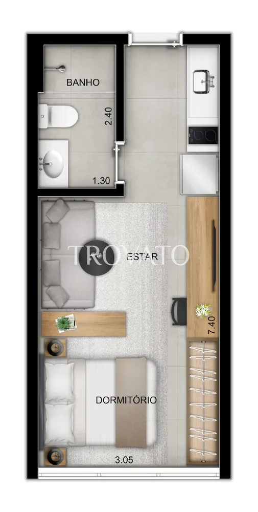 Apartamento, 1 quarto, 25 m² - Foto 7