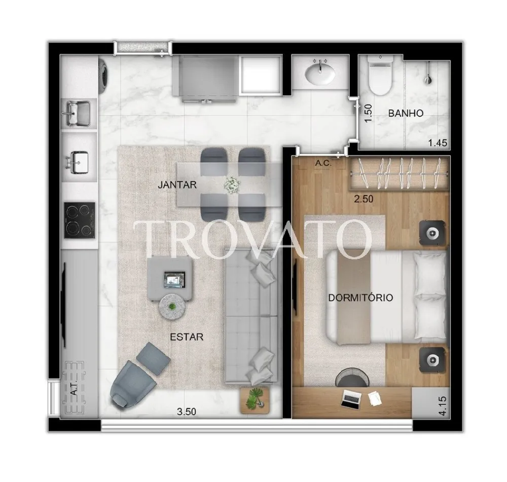 Apartamento, 1 quarto, 25 m² - Foto 5