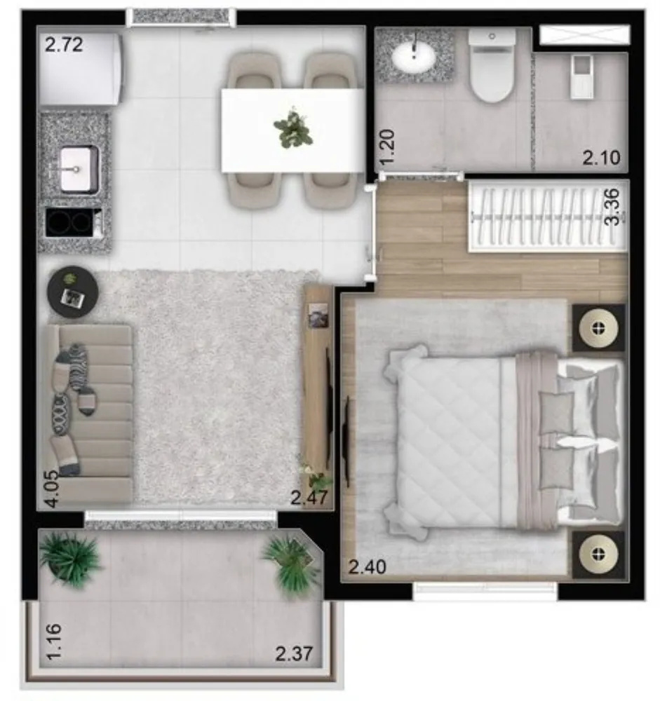 Apartamento, 2 quartos, 40 m² - Foto 12