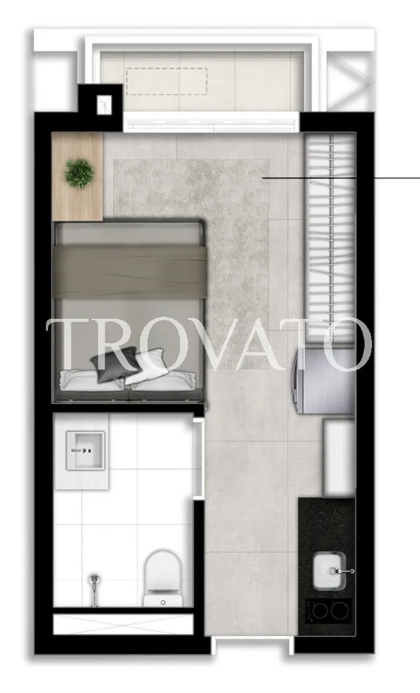Apartamento, 1 quarto, 33 m² - Foto 3
