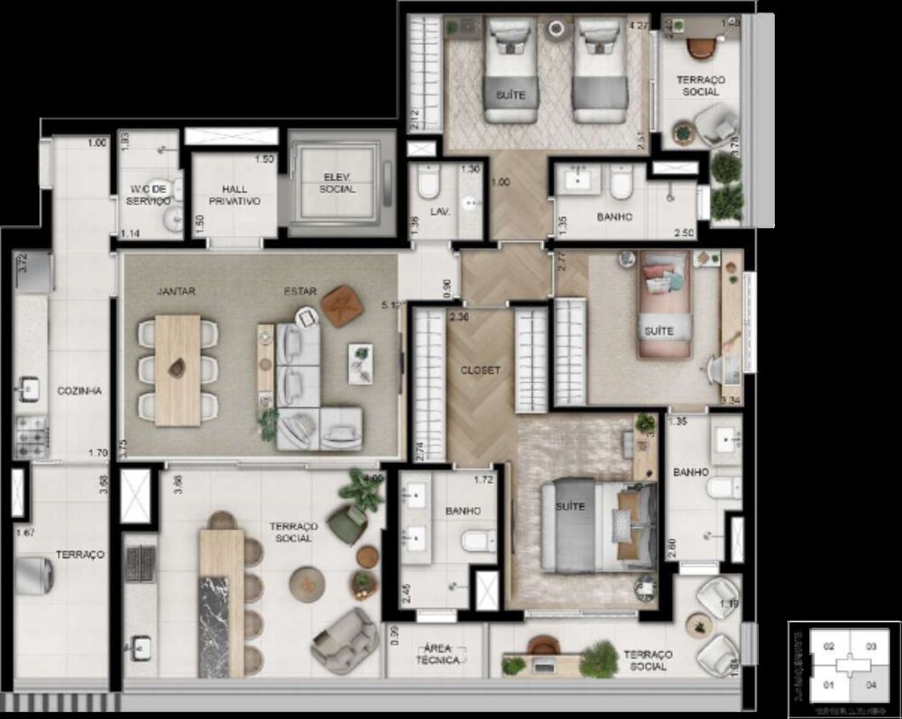 Apartamento, 3 quartos, 143 m² - Foto 15
