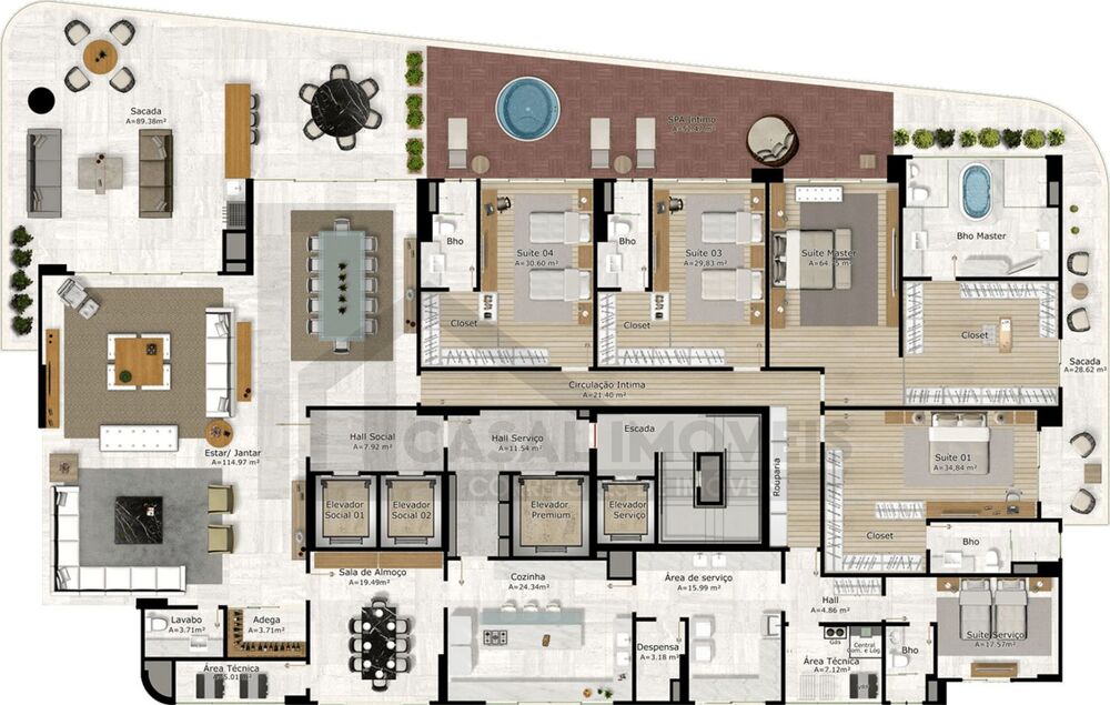 Apartamento à venda com 5 quartos, 621m² - Foto 31