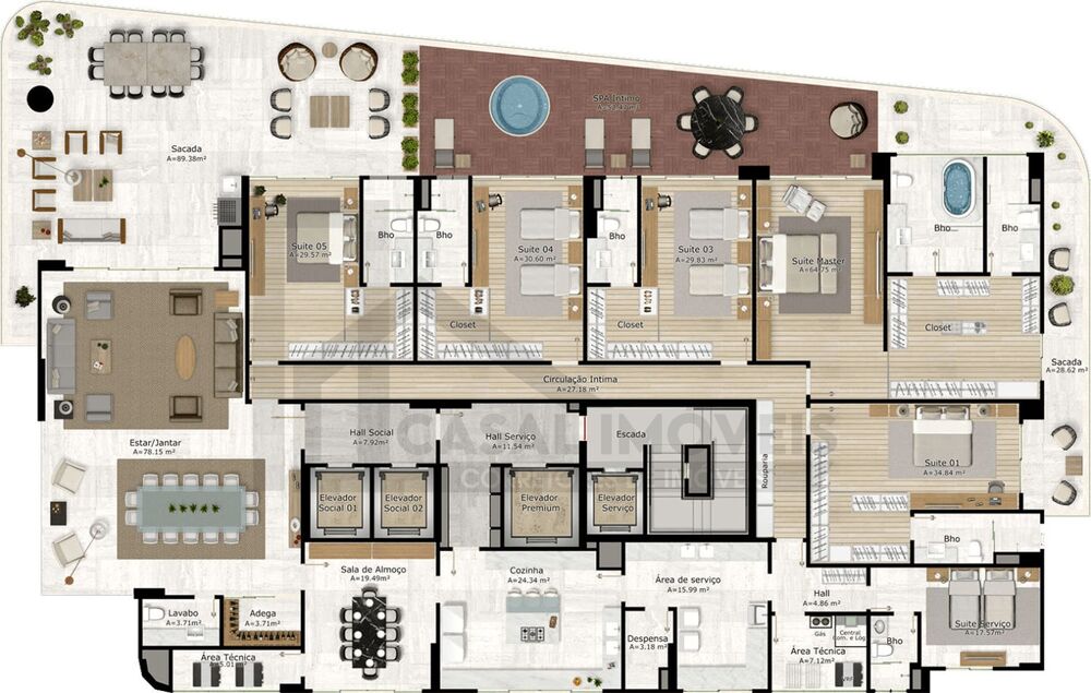 Apartamento à venda com 5 quartos, 621m² - Foto 30