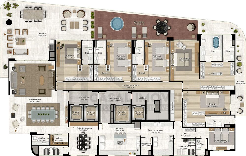 Apartamento à venda com 5 quartos, 621m² - Foto 33