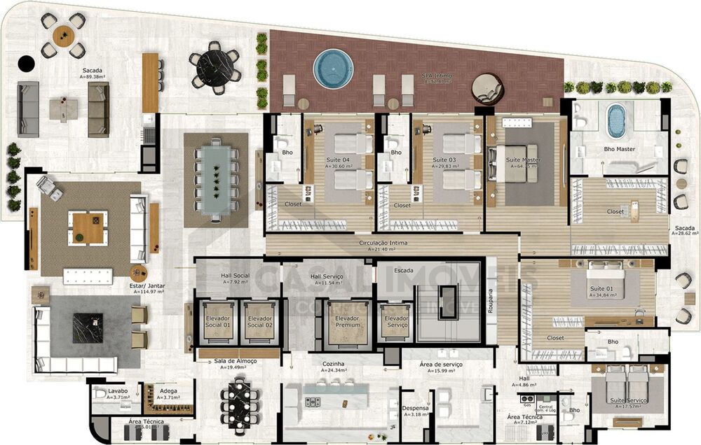 Apartamento à venda com 5 quartos, 621m² - Foto 36