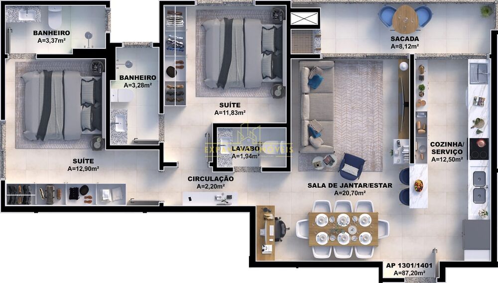 Apartamento à venda com 3 quartos, 87m² - Foto 6