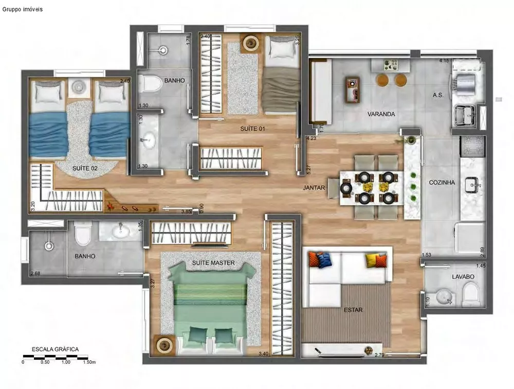 Apartamento à venda com 3 quartos, 75m² - Foto 4