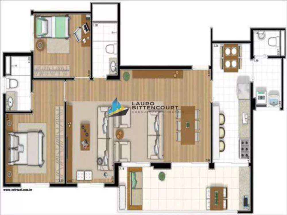 Apartamento à venda com 3 quartos, 98m² - Foto 2