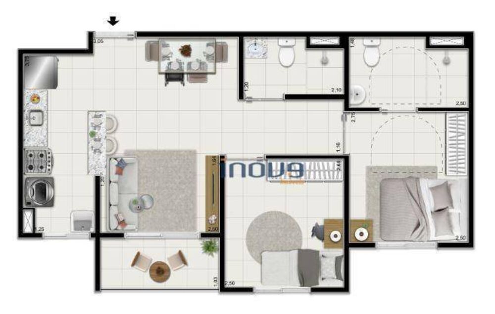 Apartamento, 2 quartos, 50 m² - Foto 12