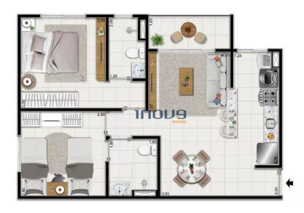 Apartamento, 2 quartos, 50 m² - Foto 4
