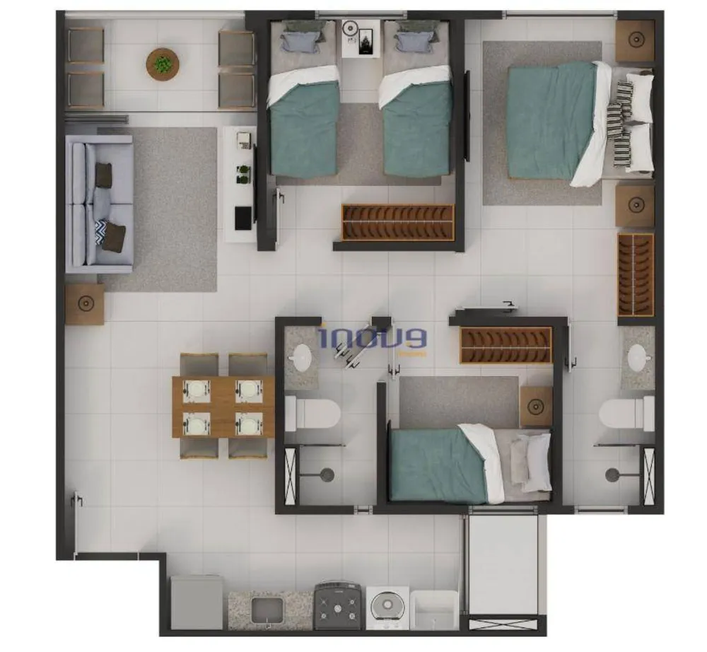 Apartamento, 3 quartos, 51 m² - Foto 16
