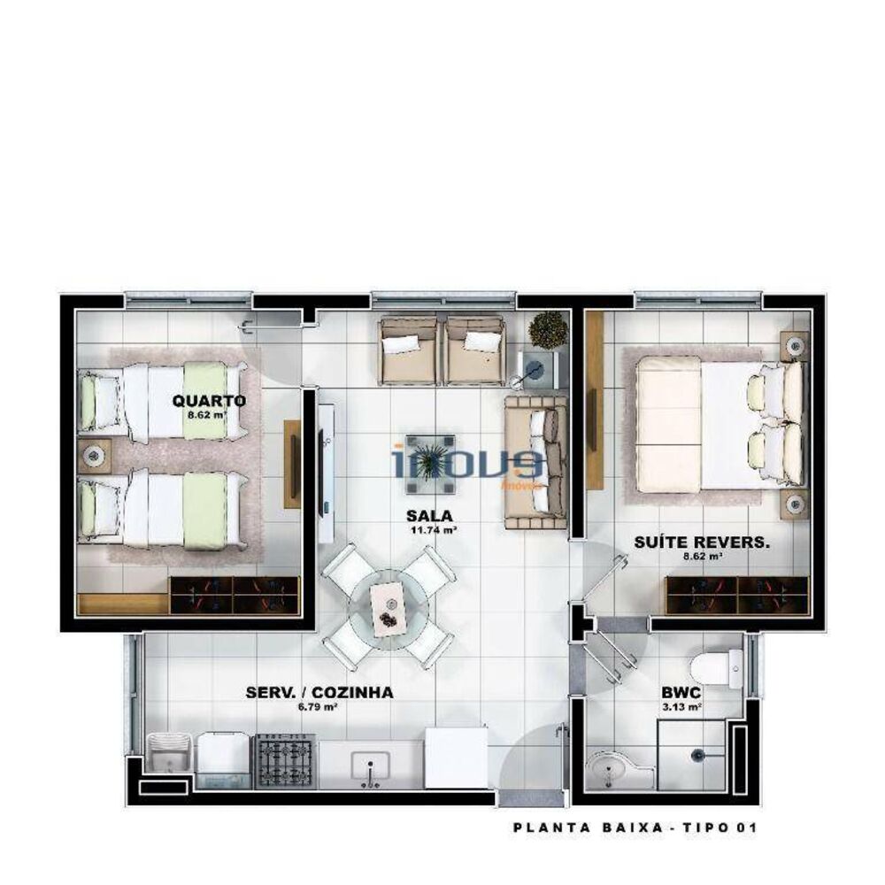 Apartamento, 2 quartos, 45 m² - Foto 12
