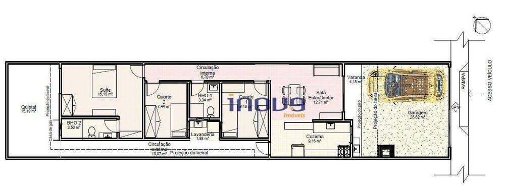 Casa, 3 quartos, 82 m² - Foto 1