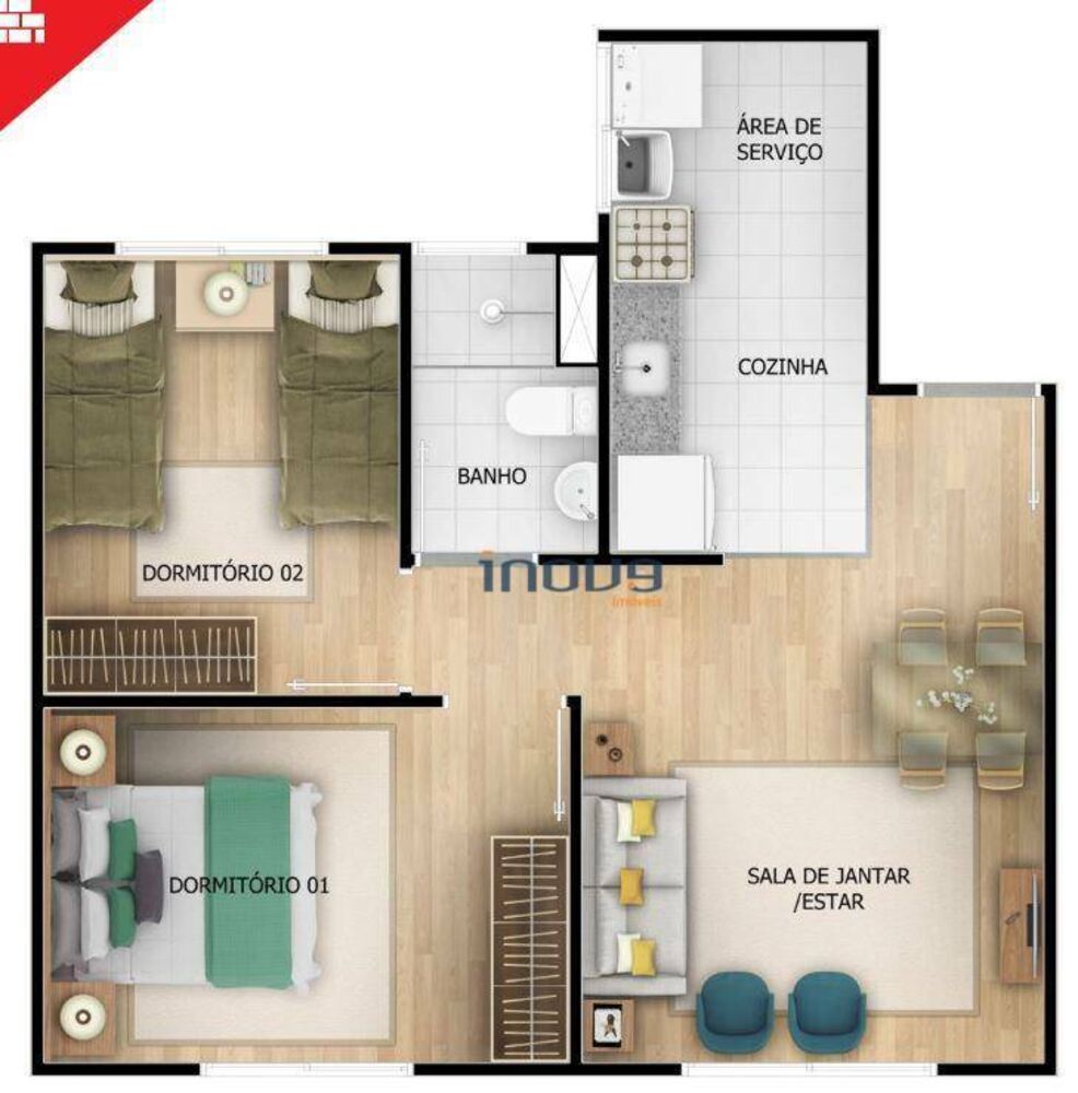 Apartamento, 2 quartos, 44 m² - Foto 6