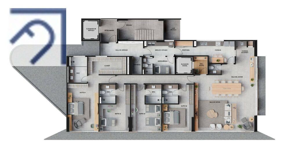 Apartamento, 4 quartos, 184 m² - Foto 4