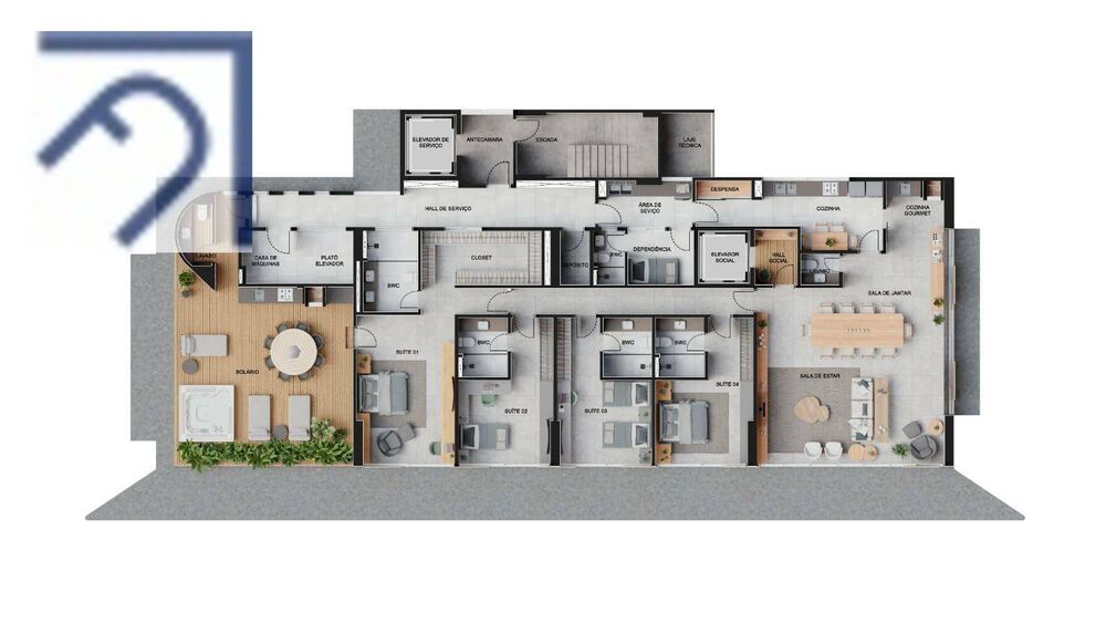 Apartamento, 4 quartos, 184 m² - Foto 3