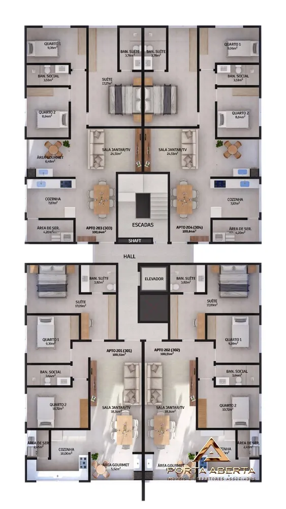 Apartamento, 3 quartos, 100 m² - Foto 2