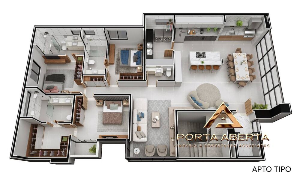 Apartamento à venda com 3 quartos, 167m² - Foto 4