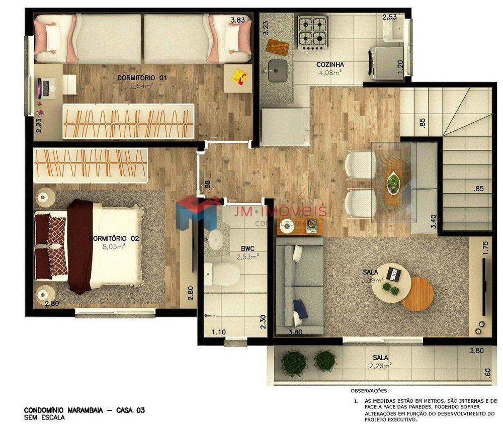 Casa de Condomínio, 2 quartos - Foto 2