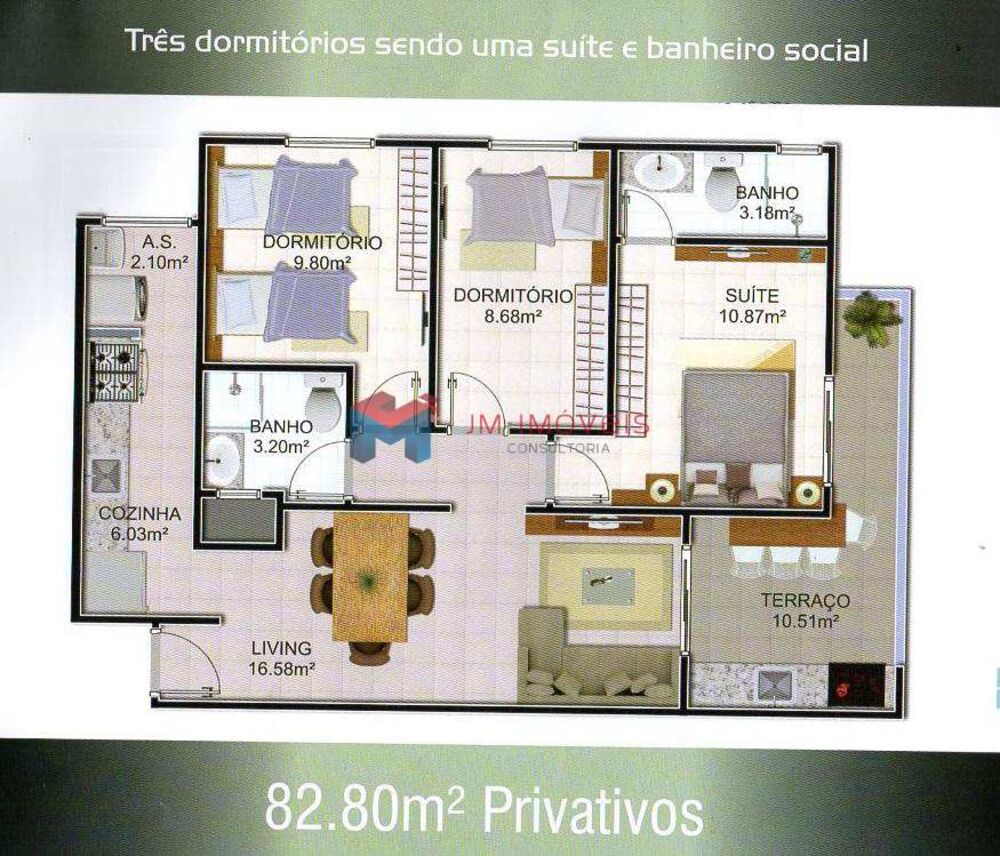 Apartamento, 3 quartos, 82 m² - Foto 2