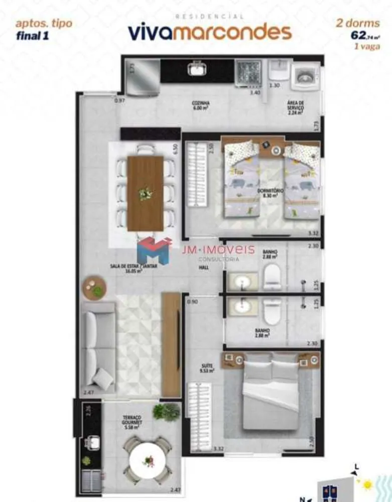 Apartamento, 2 quartos, 62 m² - Foto 24