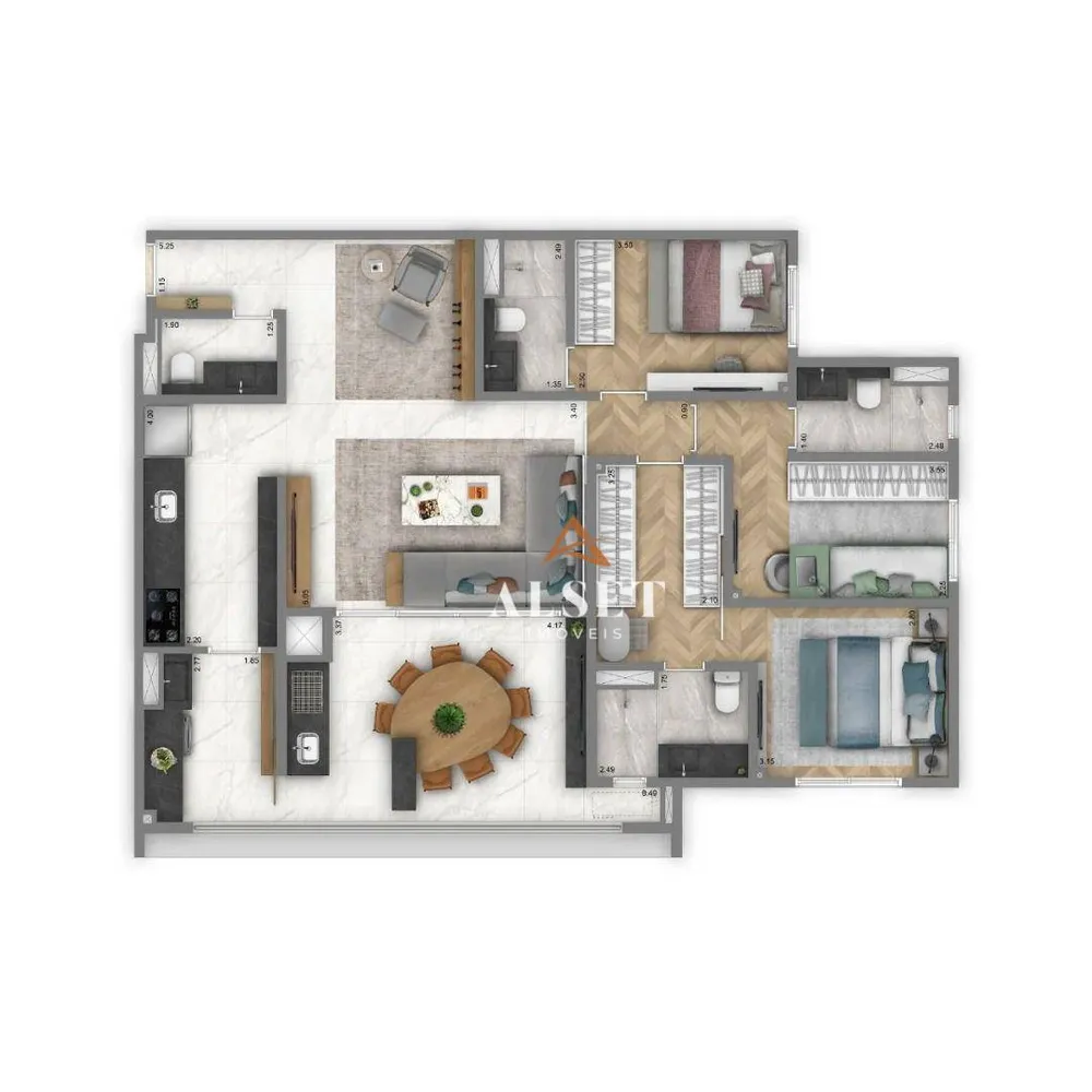 Apartamento, 3 quartos, 122 m² - Foto 2