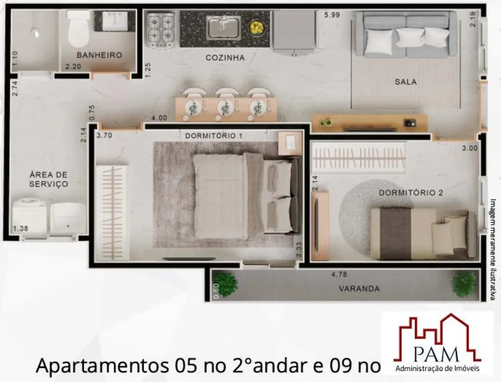 Apartamento, 2 quartos, 53 m² - Foto 5