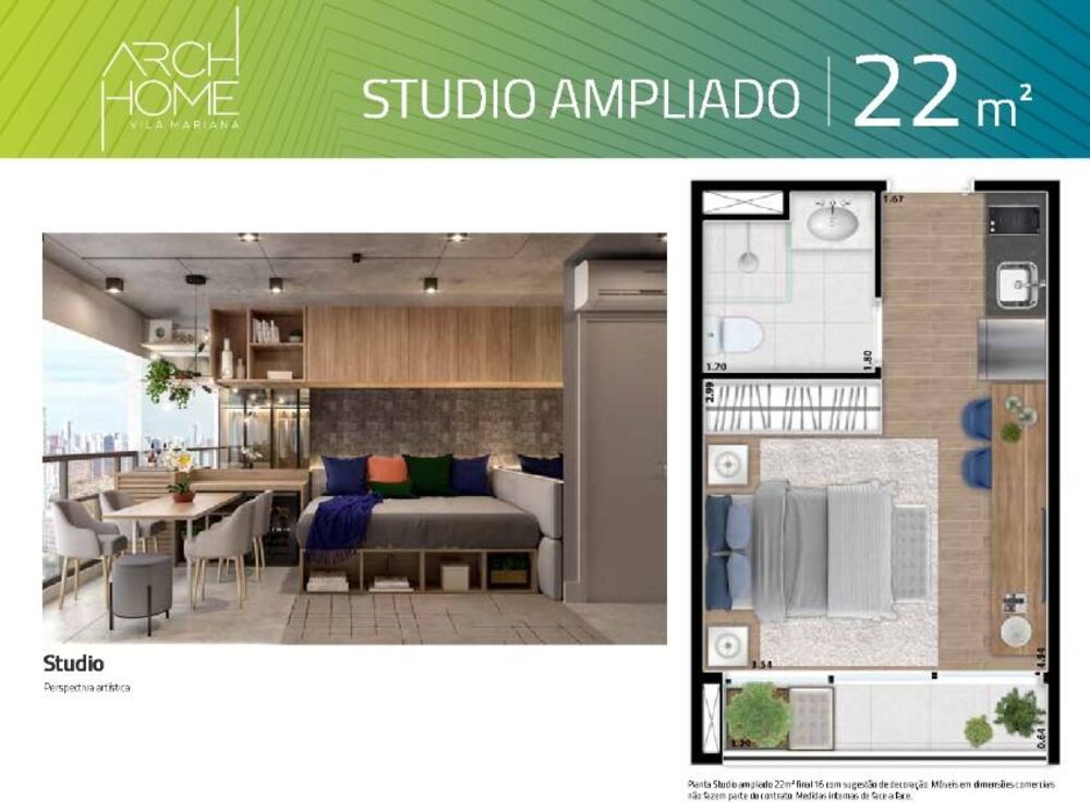 Apartamento, 1 quarto, 22 m² - Foto 2