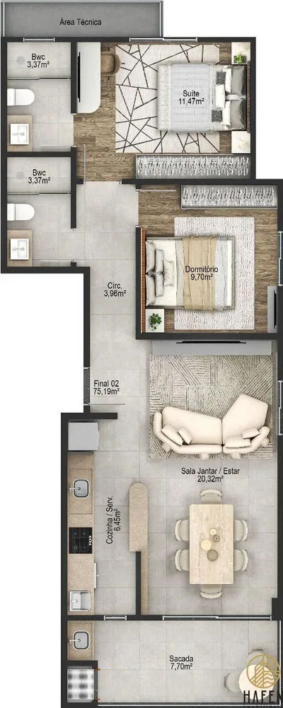 Apartamento, 2 quartos, 76 m² - Foto 9