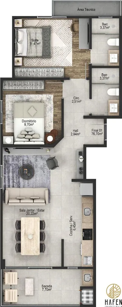 Apartamento, 2 quartos, 76 m² - Foto 8