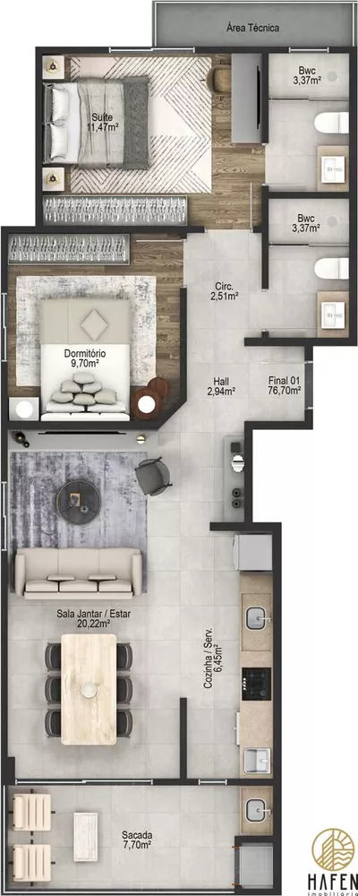 Apartamento, 2 quartos, 76 m² - Foto 4