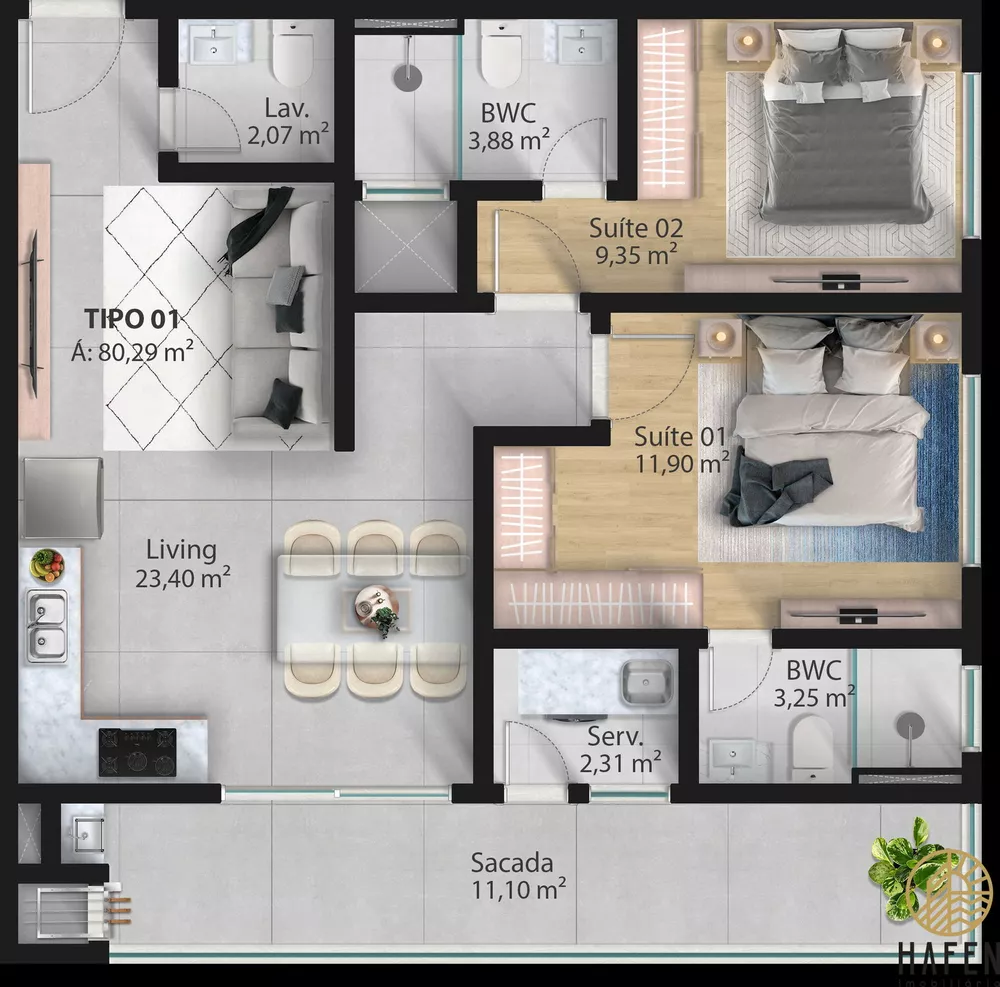 Apartamento, 2 quartos, 63 m² - Foto 4