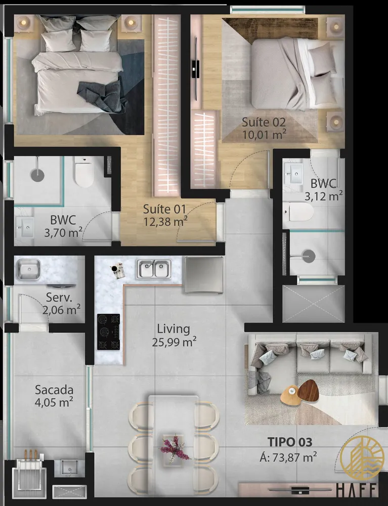 Apartamento, 2 quartos, 63 m² - Foto 15