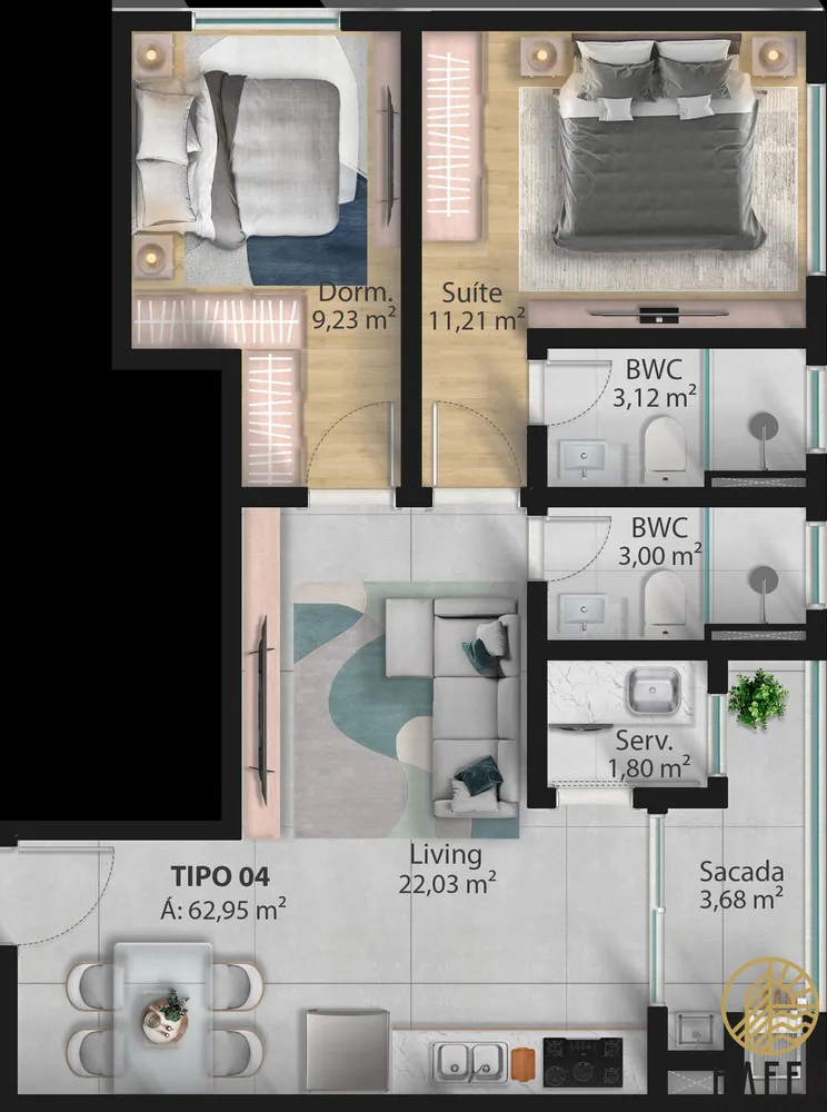 Apartamento, 2 quartos, 63 m² - Foto 16