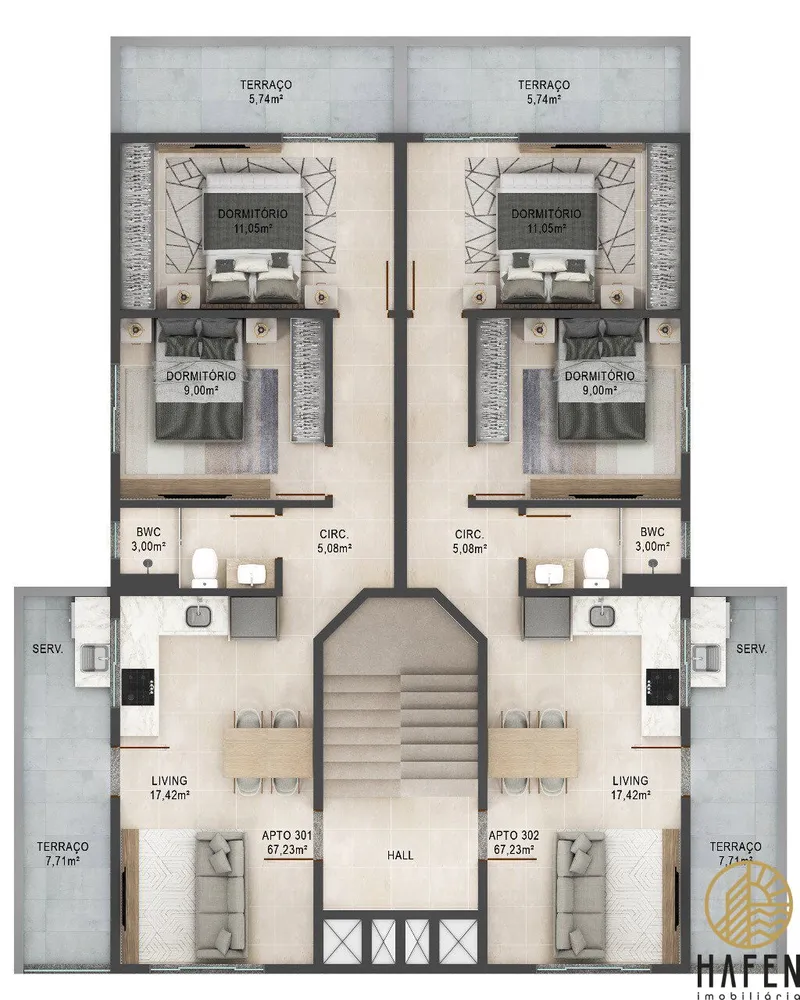 Apartamento, 2 quartos, 68 m² - Foto 3