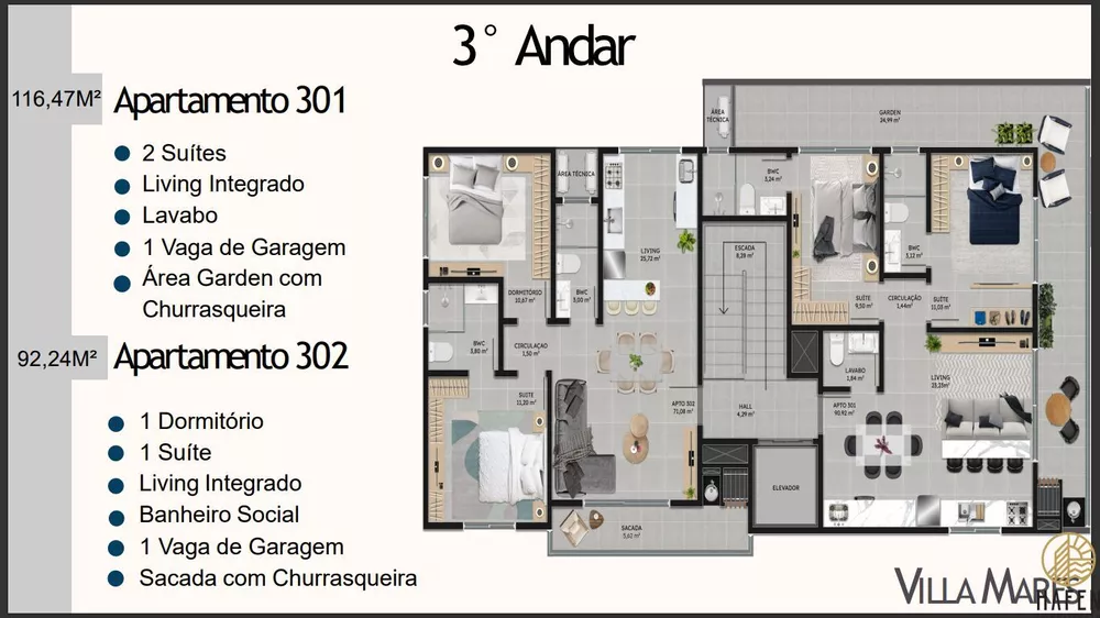 Apartamento, 2 quartos, 71 m² - Foto 2