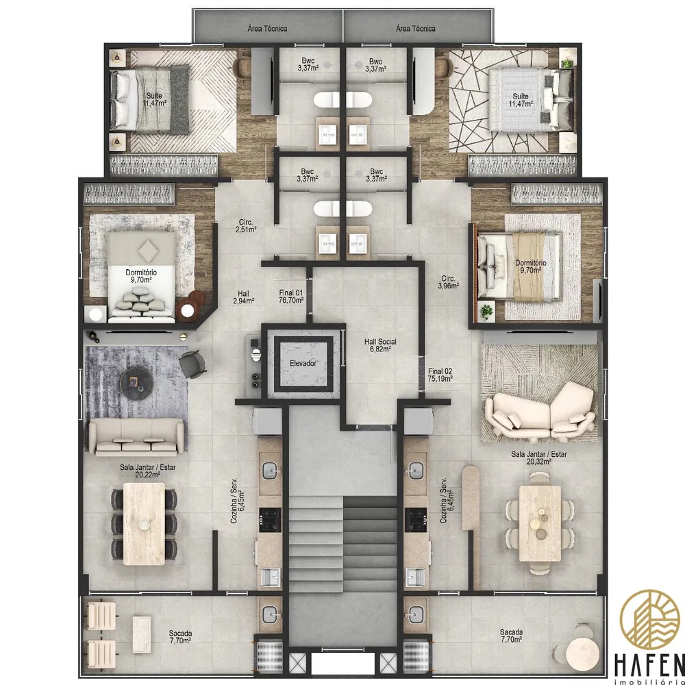 Apartamento, 2 quartos, 75 m² - Foto 8