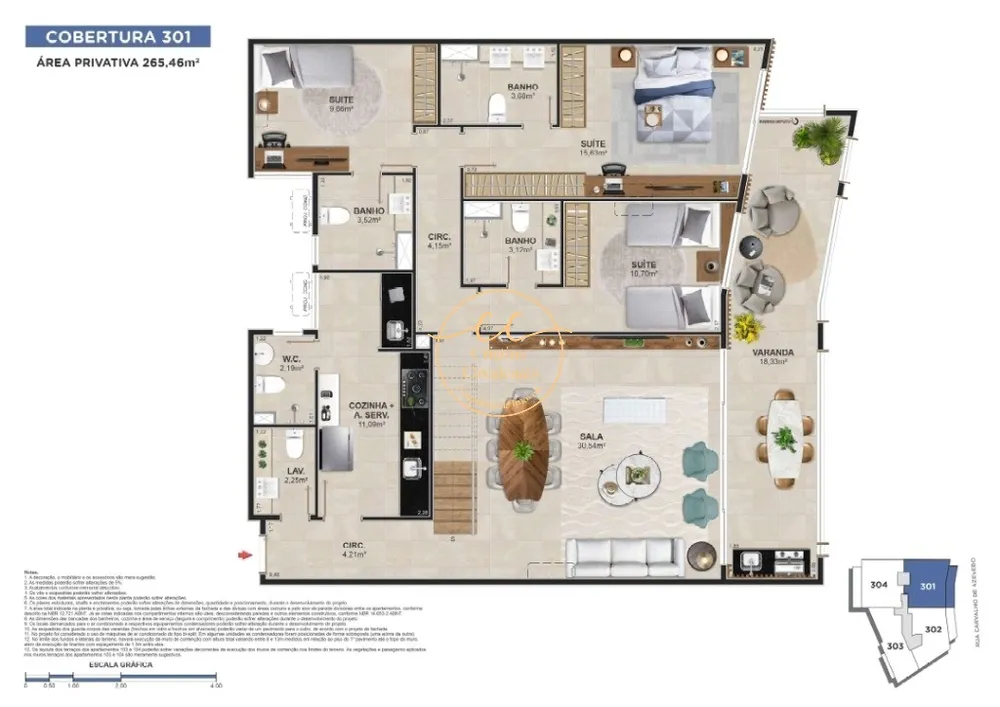 Cobertura, 4 quartos, 265 m² - Foto 20