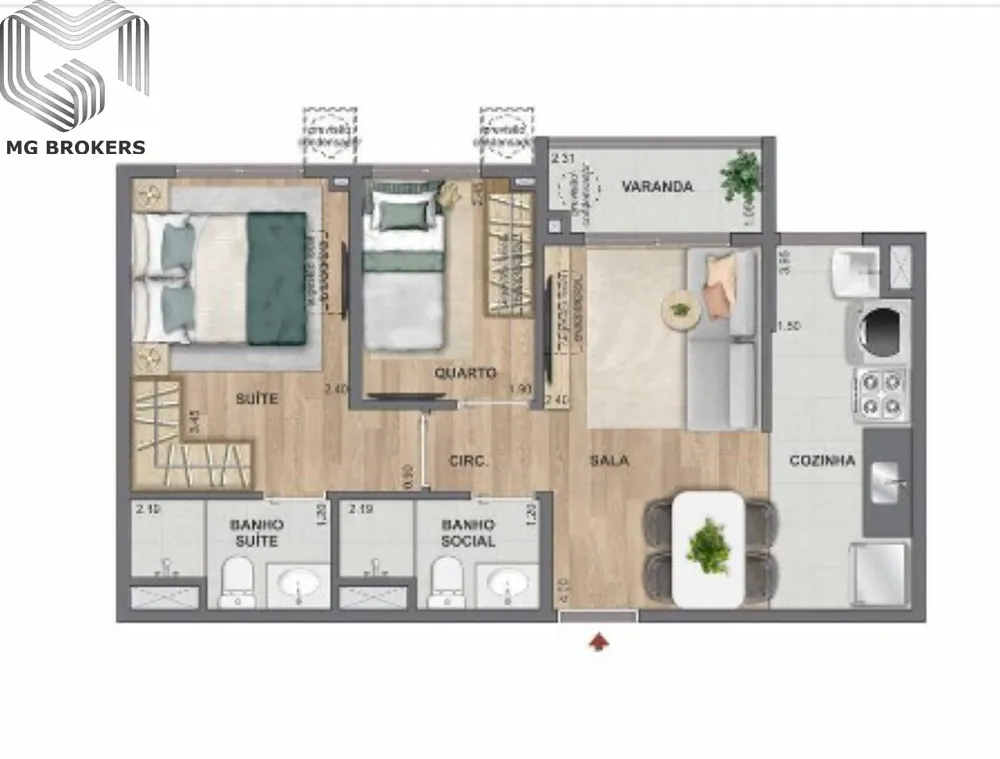 Apartamento, 2 quartos, 39 m² - Foto 17