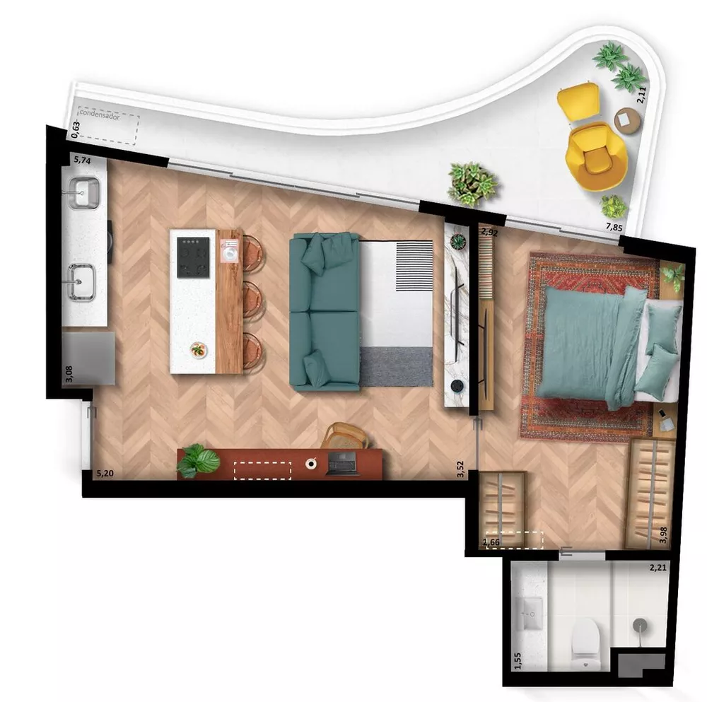 Apartamento, 1 quarto, 54 m² - Foto 25