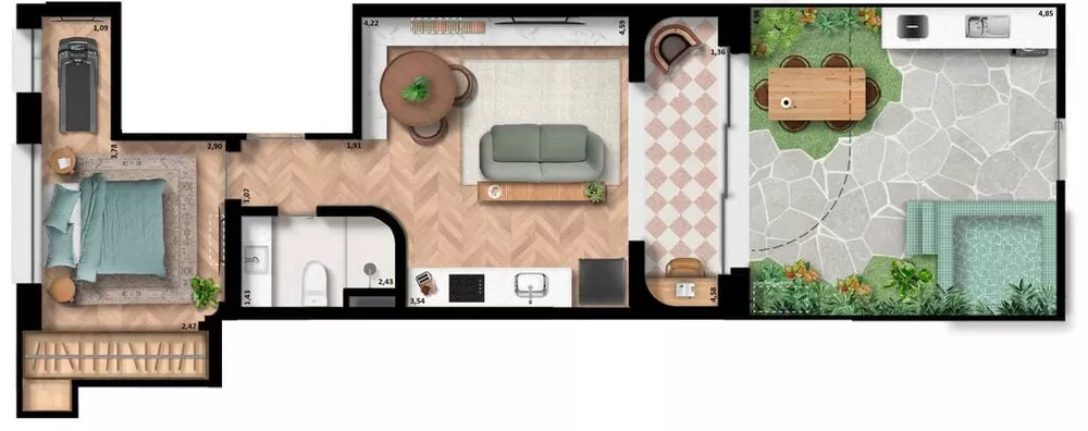 Apartamento, 1 quarto, 54 m² - Foto 34