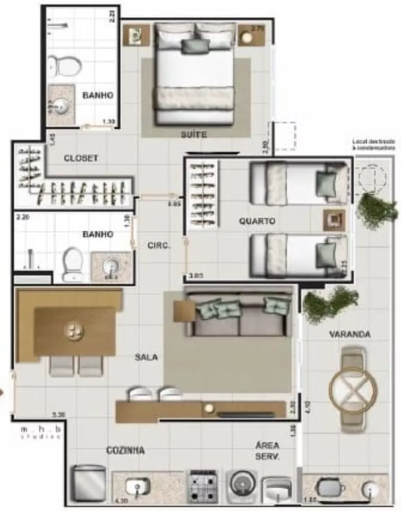 Cobertura, 2 quartos, 129 m² - Foto 20