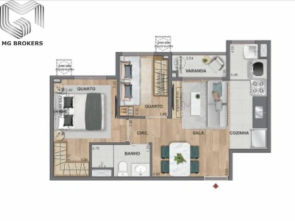 Apartamento, 2 quartos, 58 m² - Foto 45