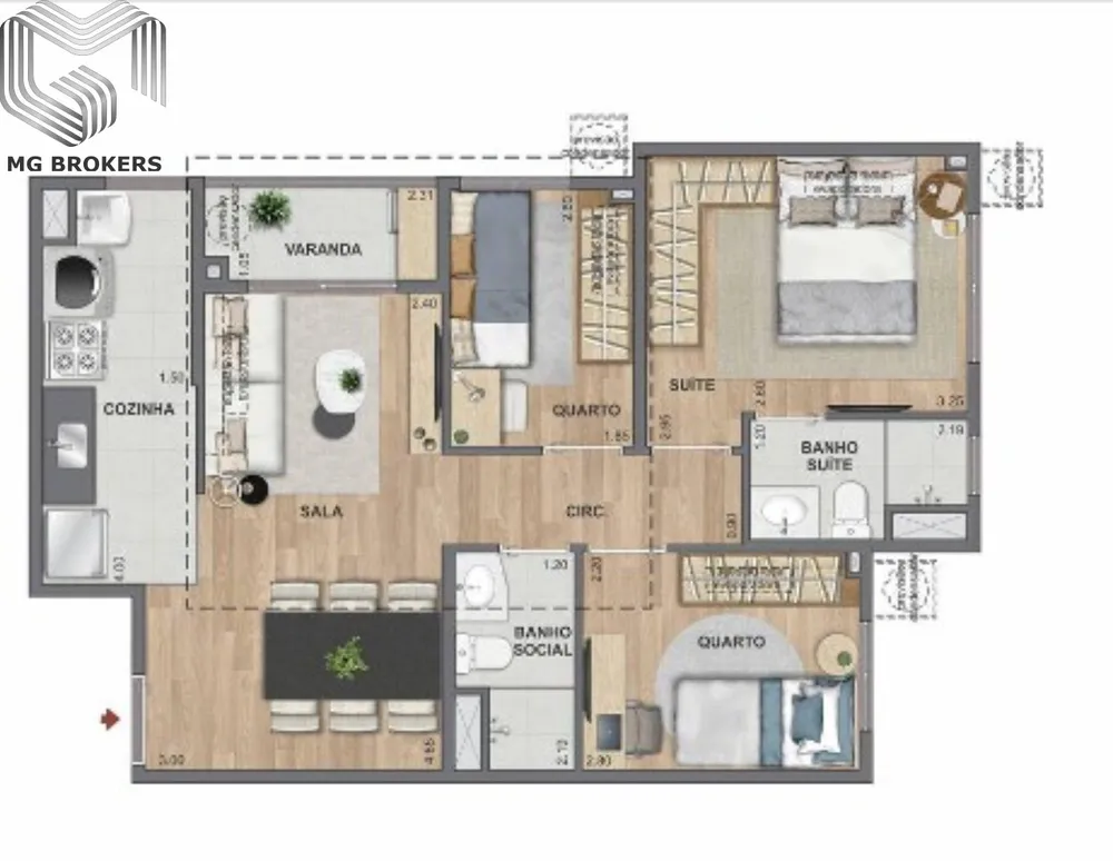 Apartamento, 2 quartos, 58 m² - Foto 43