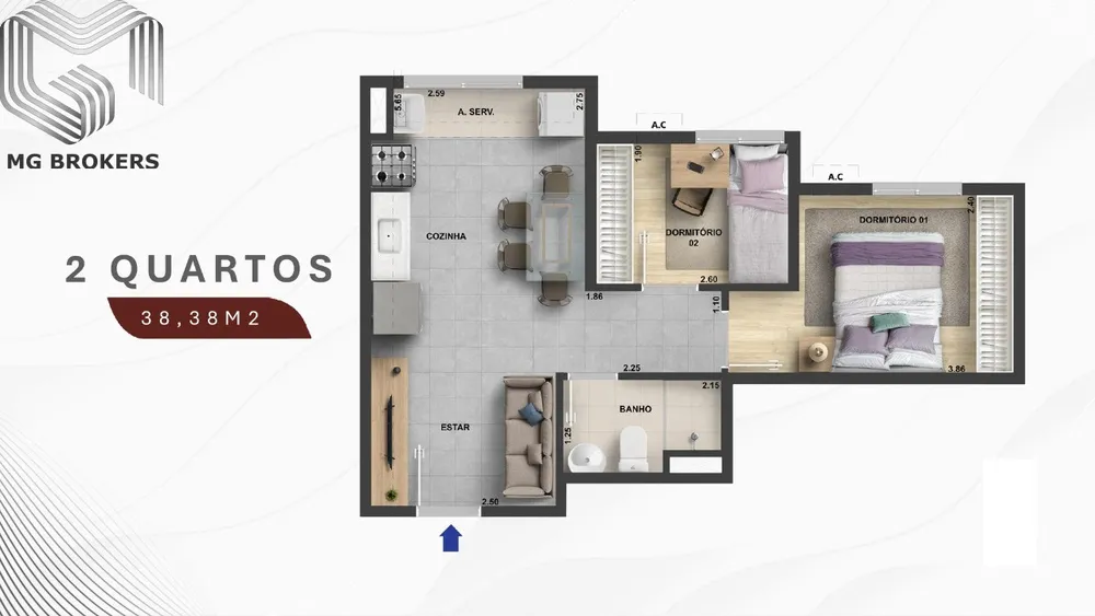 Apartamento, 2 quartos, 38 m² - Foto 15