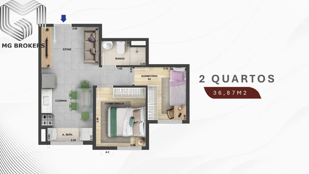Apartamento, 2 quartos, 38 m² - Foto 25