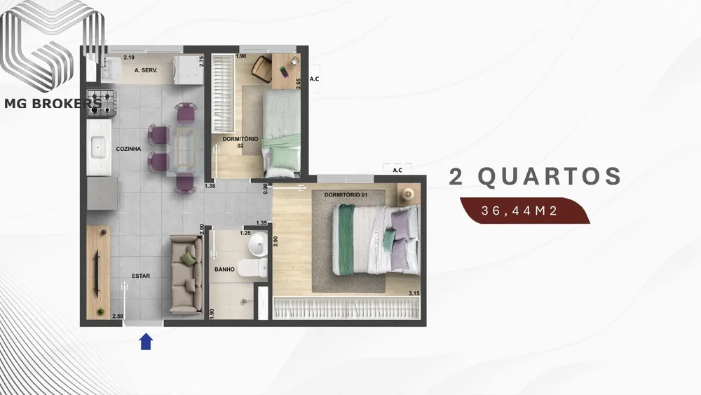 Apartamento, 2 quartos, 38 m² - Foto 12