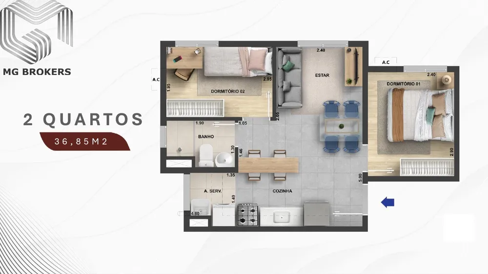 Apartamento, 2 quartos, 38 m² - Foto 19