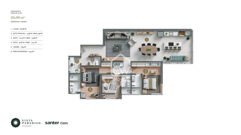 Apartamento, 3 quartos, 121 m² - Foto 6